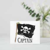 Piratenflagge Captain Postkarte (Stehend Vorderseite)