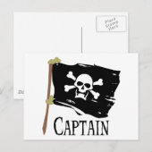 Piratenflagge Captain Postkarte (Vorne/Hinten)