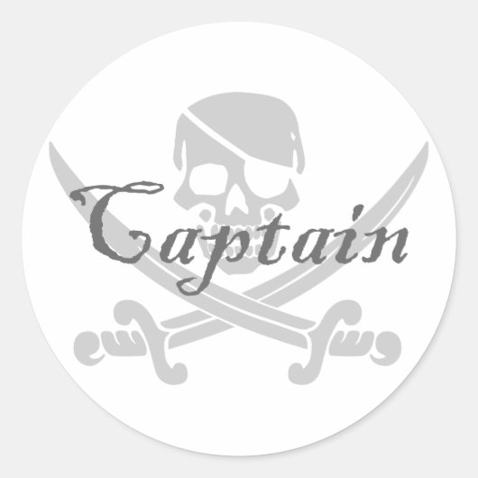 Piratenflagge Captain Runder Aufkleber (Vorderseite)