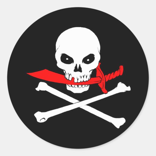 Piratenflagge (Cutlass) Aufkleber (Vorderseite)