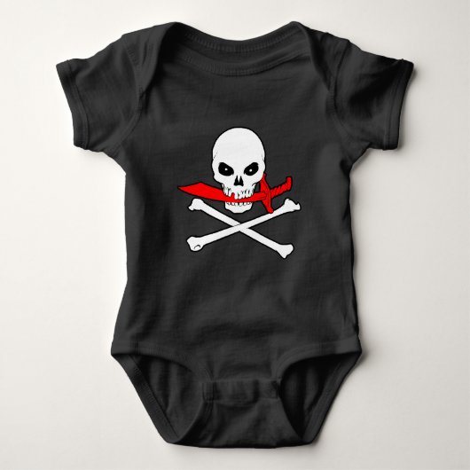 Piratenflagge (Cutlass) Baby Strampler (Vorderseite)