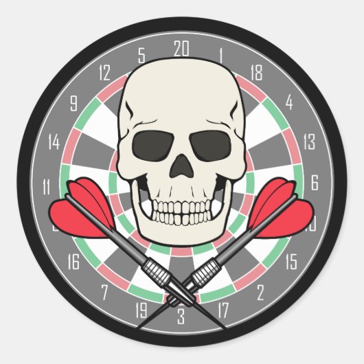 Piratenflagge Dartboard-Aufkleber Runder Aufkleber (Vorderseite)