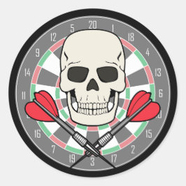 Piratenflagge Dartboard-Aufkleber Runder Aufkleber