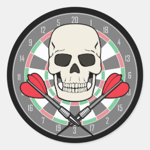 Piratenflagge Dartboard-Aufkleber Runder Aufkleber