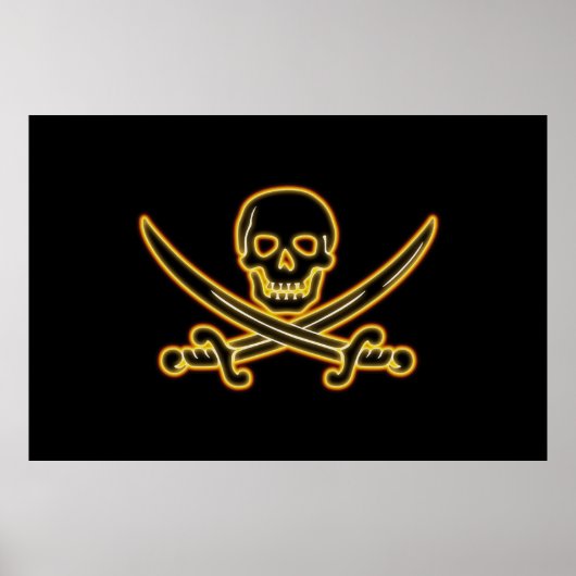Piratenflagge der leuchtenden Piratenflagge Poster (Vorne)