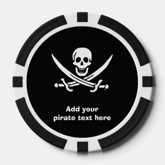 Piratenflagge der Piratenflagge Pokerchips (Vorderseite)