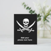 Piratenflagge der Piratenflagge Postkarte (Stehend Vorderseite)