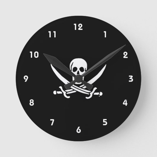 Piratenflagge der Piratenflagge Runde Wanduhr (Vorderseite)