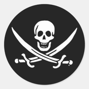 Piratenflagge der Piratenflagge Runder Aufkleber