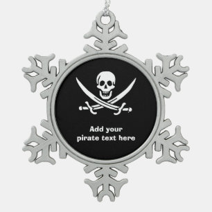 Piratenflagge der Piratenflagge Schneeflocken Zinn-Ornament