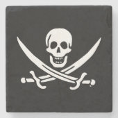 Piratenflagge der Piratenflagge Steinuntersetzer (Vorderseite)