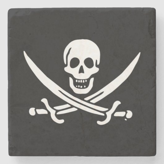 Piratenflagge der Piratenflagge Steinuntersetzer (Vorderseite)