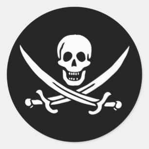 Piratenflagge des Jacks Calico Runder Aufkleber
