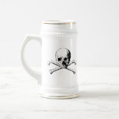 Piratenflagge des Skull und der Kreuzknochen Bierglas (Links)