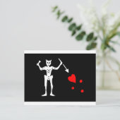 Piratenflagge Edward Teach Postkarte (Stehend Vorderseite)