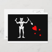 Piratenflagge Edward Teach Postkarte (Vorne/Hinten)