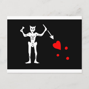 Piratenflagge Edward Teach Postkarte
