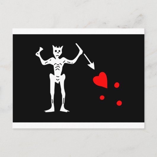 Piratenflagge Edward Teach Postkarte (Vorderseite)