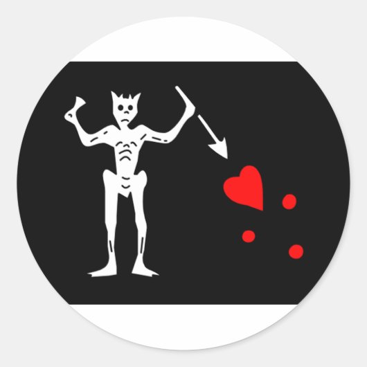 Piratenflagge Edward Teach Runder Aufkleber (Vorderseite)