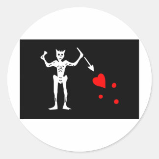 Piratenflagge Edward Teach Runder Aufkleber