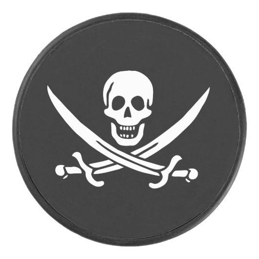 Piratenflagge Eishockey Puck (Vorderseite)