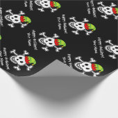 Piratenflagge Elf Schädel lustige Weihnachtsfeiert Geschenkpapier (Ecke)