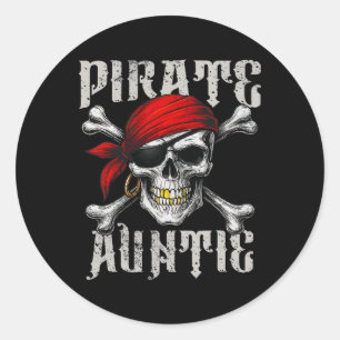 Piratenflagge-Fahne Piratentum und Schädelknochen Runder Aufkleber
