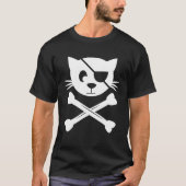 Piratenflagge-Flag Katzenfahne T-Shirt (Vorderseite)