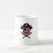Piratenflagge-Flag Katzensprung und Kreuzknochen T Kaffeetasse (Mittel)