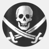 Piratenflagge-Flagge Runder Aufkleber (Vorderseite)
