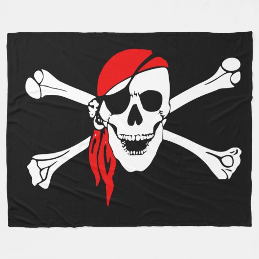 PIRATENFLAGGE FLEECEDECKE (Vorderseite (Horizontal))