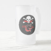 Piratenflagge G Monogramm Mattglas Bierglas (VorderseiteRechts)