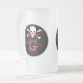 Piratenflagge G Monogramm Mattglas Bierglas (Vorderseite Links)