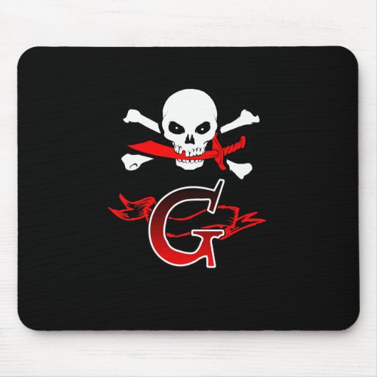 Piratenflagge G Monogramm Mousepad (Vorne)