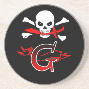 Piratenflagge G Monogramm Untersetzer
