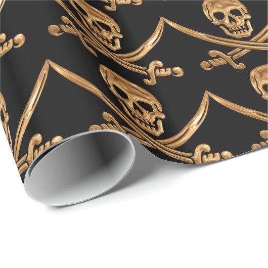 Piratenflagge Geschenkpapier (Rolleneckpunkt)