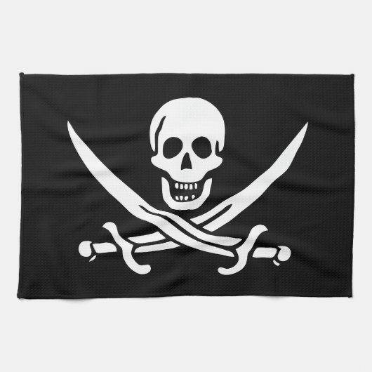 Piratenflagge Geschirrtuch (Horizontal)