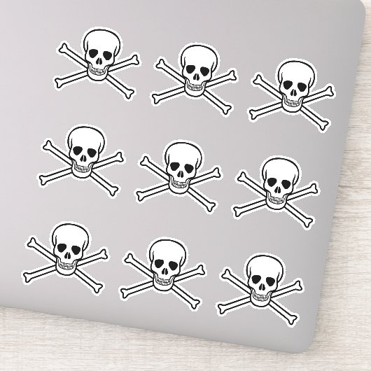 Piratenflagge Giftschädel und Knochen Piraten Aufkleber (Detail)