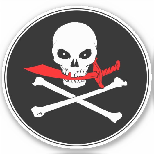 Piratenflagge (Glas) Vinyl Stickers Aufkleber (Vorderseite)