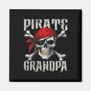 Piratenflagge Grandpa Piratenflagge und Skull Cros Magnet