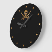 Piratenflagge Große Wanduhr (Winkel)