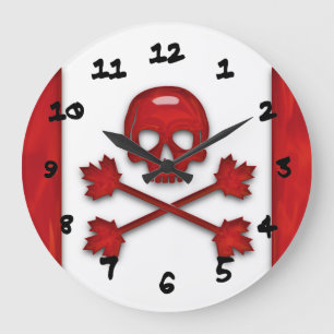 Piratenflagge in Kanada Große Wanduhr