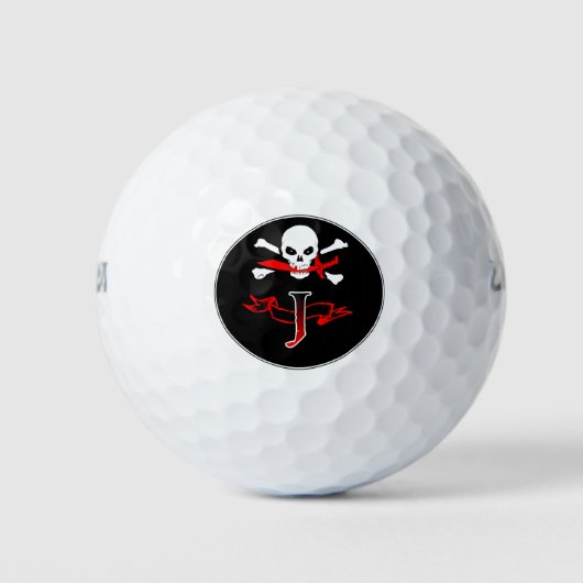 Piratenflagge J Monogram Golfbälle (Vorderseite)