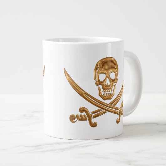 Piratenflagge Jumbo-Tasse (Vorderseite Rechts)