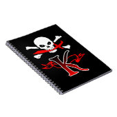 Piratenflagge K Monogramm Notizblock (Rechte Seite)