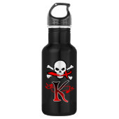 Piratenflagge K Monogramm Trinkflasche (Vorderseite)