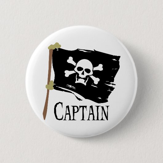 Piratenflagge-Kapitän Button (Vorderseite)