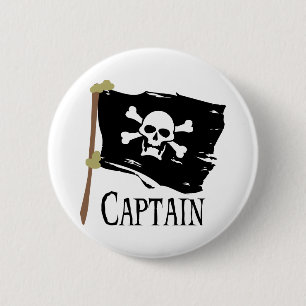 Piratenflagge-Kapitän Button