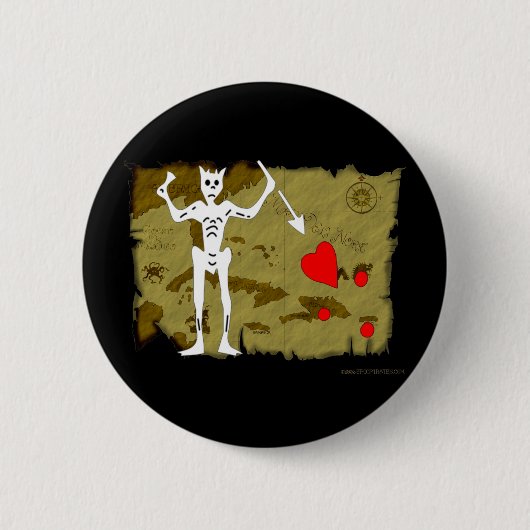Piratenflagge-Karte #1 Button (Vorderseite)