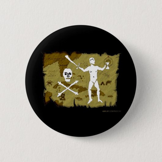 Piratenflagge-Karte # 5 Button (Vorderseite)